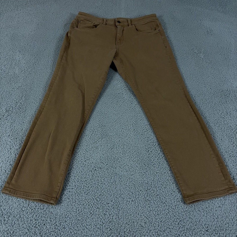 Warp + Weft Jeans Mens 34x30 Brown Ord Chicago Straight Mid Rise 5 Pocket Chino